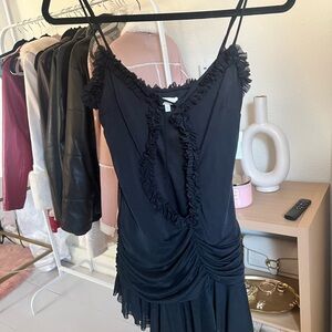 Mesh cut out Dress with ruffles